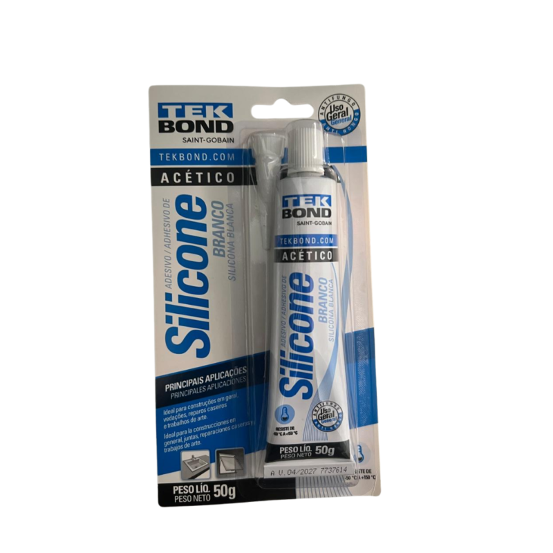 COLA SILICONE 50GRS BISNAGA TEKBOND - BRANCO