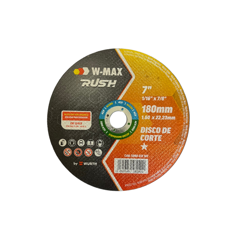 DISCO CORTE INOX 7"X7/8 WURTH