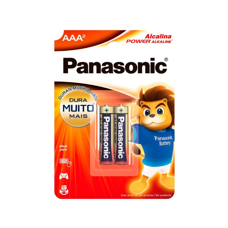 PILHA ALCALINA PALITO C02 AAA PANASONIC