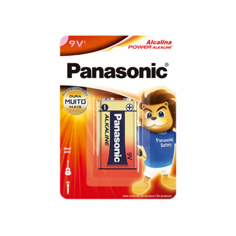 PILHA ALCALINA BATERIA 9V PANASONIC