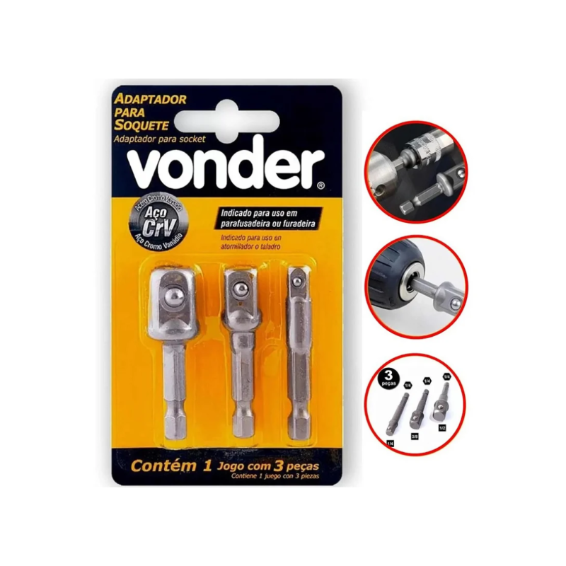 ADAPTADOR P/SOQUETES 03PÇS