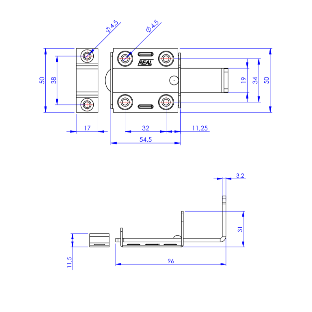 FERROLHO PORTA CADEADO ZINCADO 25621 2" LOTH(REAL) - Imagem 2
