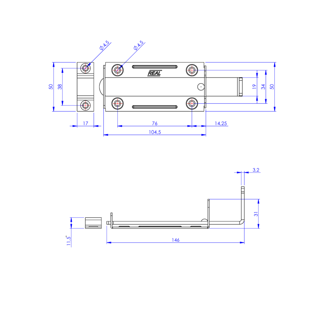 FERROLHO PORTA CADEADO ZINC 25641 4" LOTH(REAL) - Imagem 2