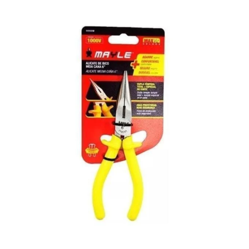 ALICATE BICO 1/2 CANA 6" ISOLADO EMBORRACHADO MAYLE