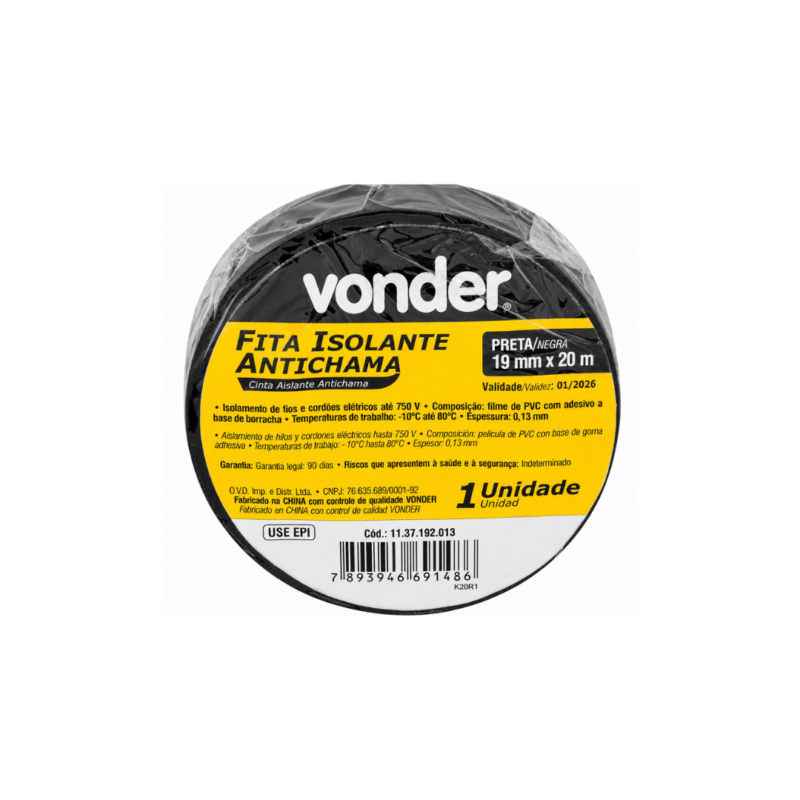 FITA ISOLANTE 19MM X 20M VONDER