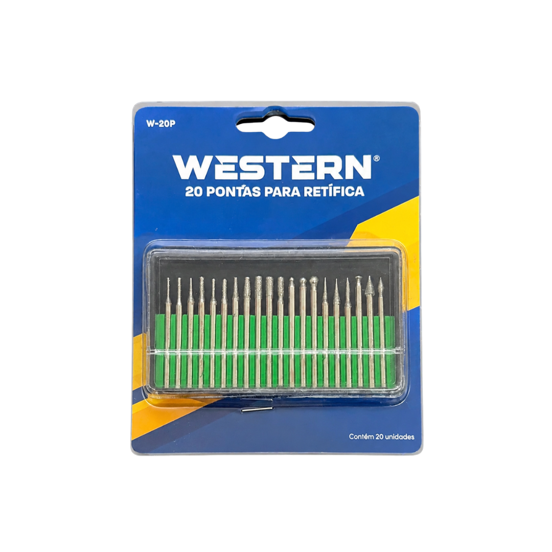 JOGO PONTAS PARA RETÍFICA COM 20 PEÇAS W20 WESTERN