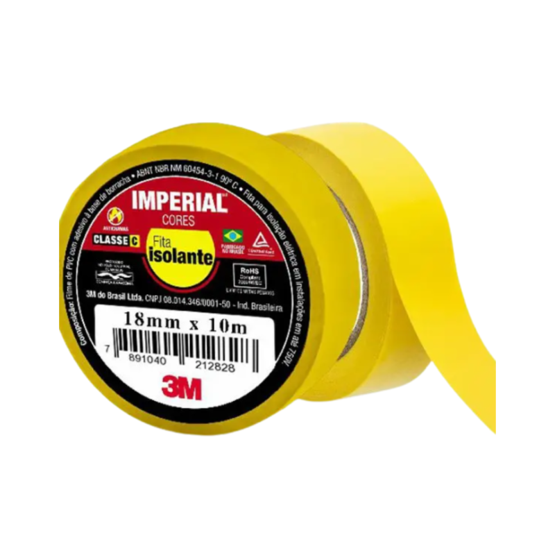 FITA ISOLANTE AMARELA 3M IMPERIAL 10MX18MM