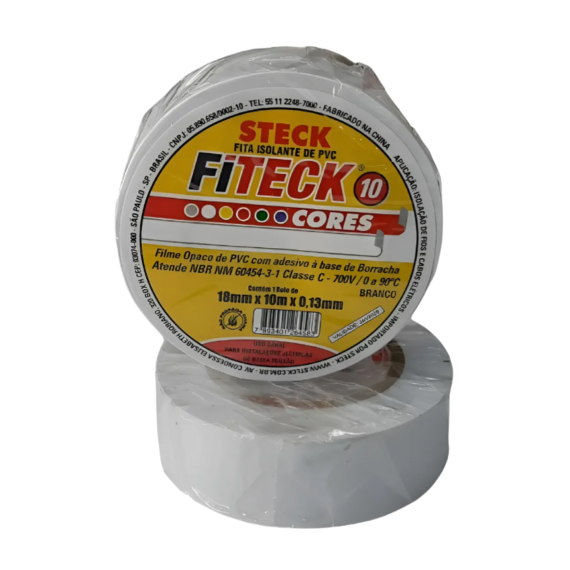 FITA ISOLANTE BRANCA STECK 10MX18MM