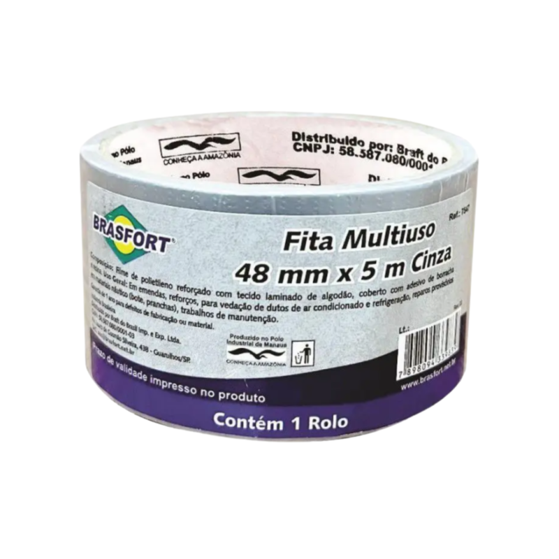 FITA SILVER TAPE 48MMX5M CINZA BRASFORT