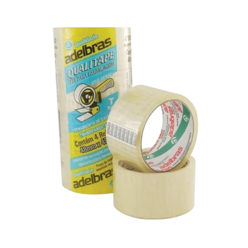FITA P/EMBALAGEM TRANSPARENTE 48MMX45M ADELBRAS