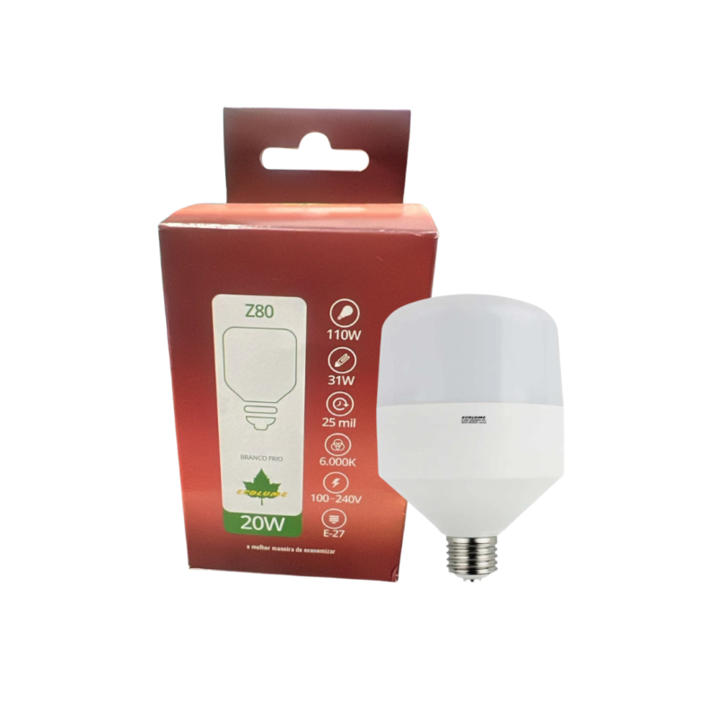 LÂMPADA LED BULBO 6000K 20W ECOLUME
