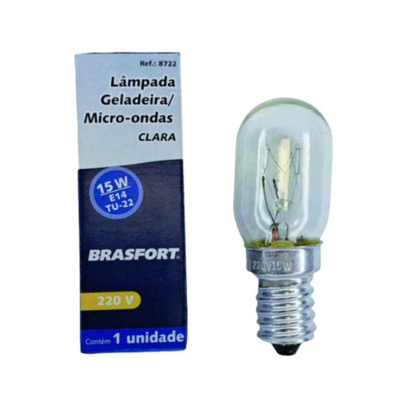 LÂMPADA GELADEIRA E MICRO-ONDAS CLARAS 15W/127 E14 8721 BRASFORT