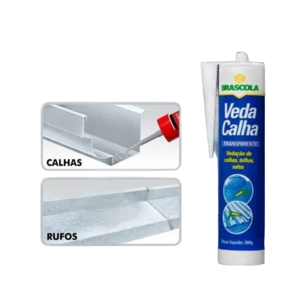 COLA VEDA CALHA BRASCOLA ALUMÍNIO 280GR - Imagem 2
