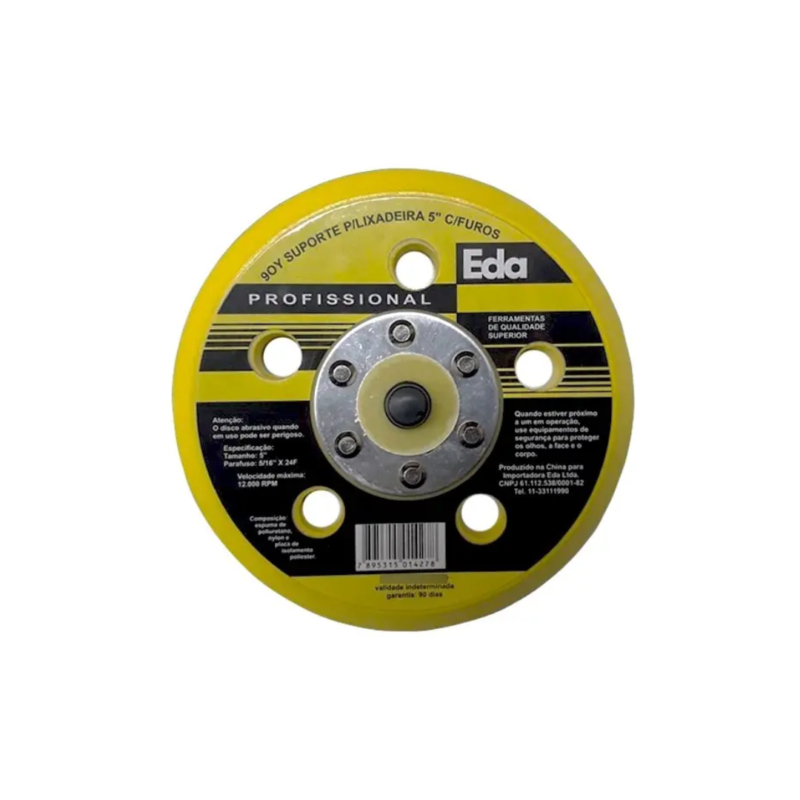 DISCO SUPORTE PARA LIXADEIRA 5" COM FUROS EDA