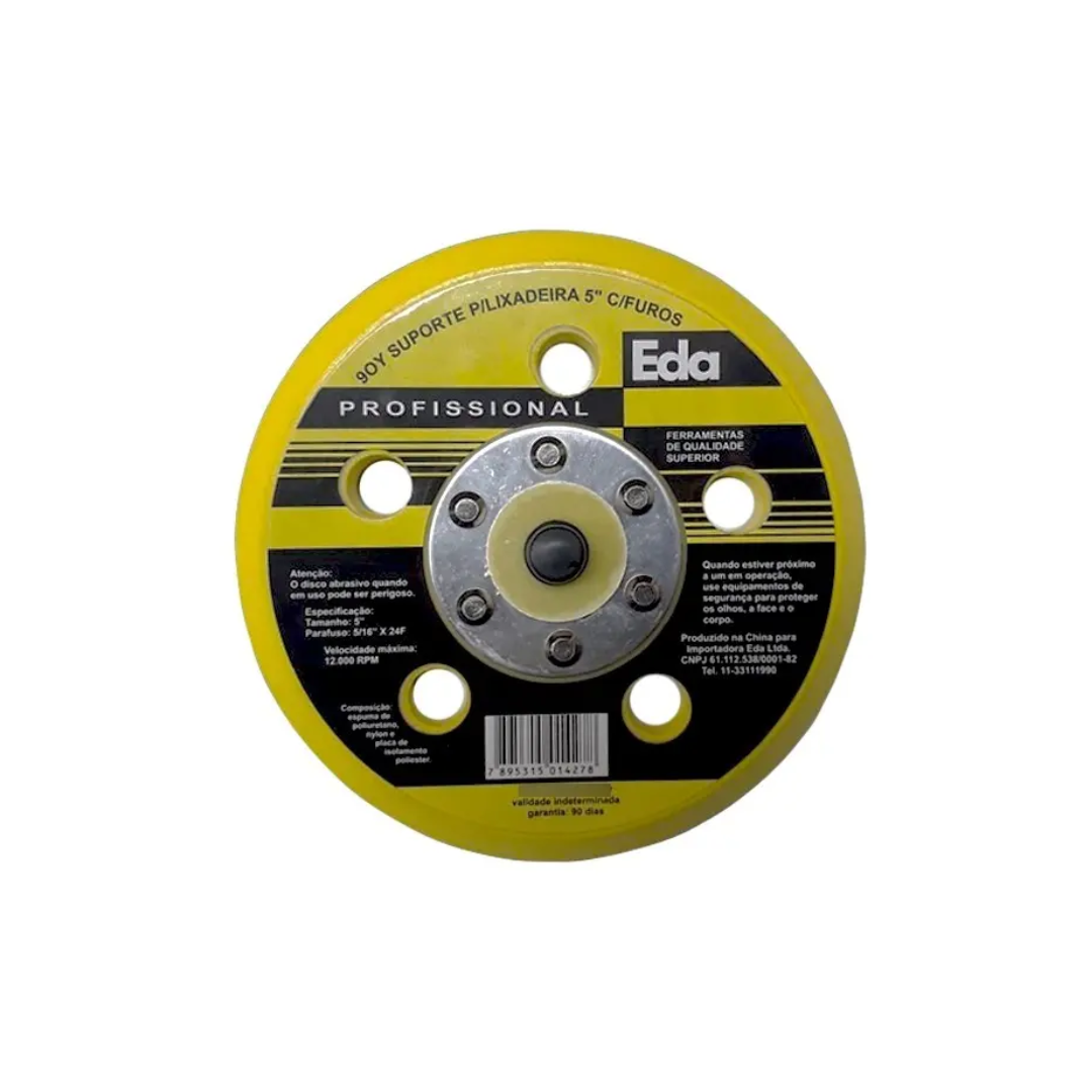DISCO SUPORTE PARA LIXADEIRA 5" COM FUROS EDA