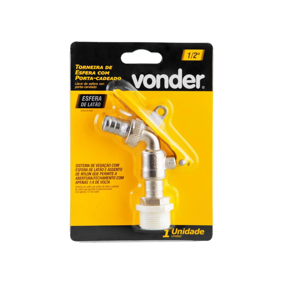TORNEIRA ESFERA + PORTA CADEADO 1/2 VONDER - Imagem 3