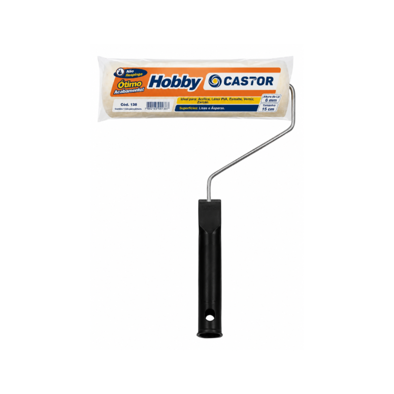 ROLO LÃ CASTOR 15CM