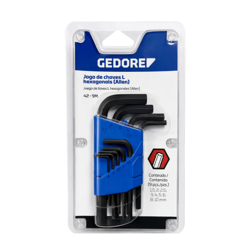 JOGO CHAVE ALLEN GEDORE 1,5 A 10MM COM 09 PEÇAS