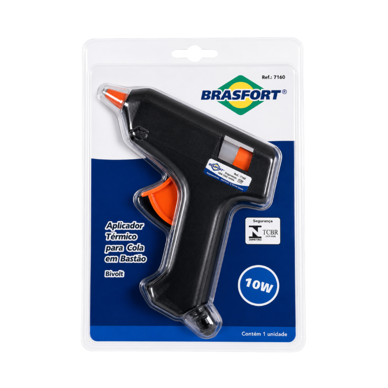 PISTOLA SILICONE 10W PEQUENA BIVOLT BRASFORT