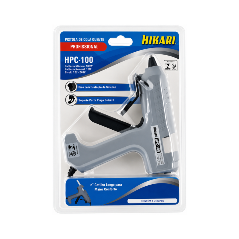 PISTOLA SILICONE 100W BIVOLT HIKARI