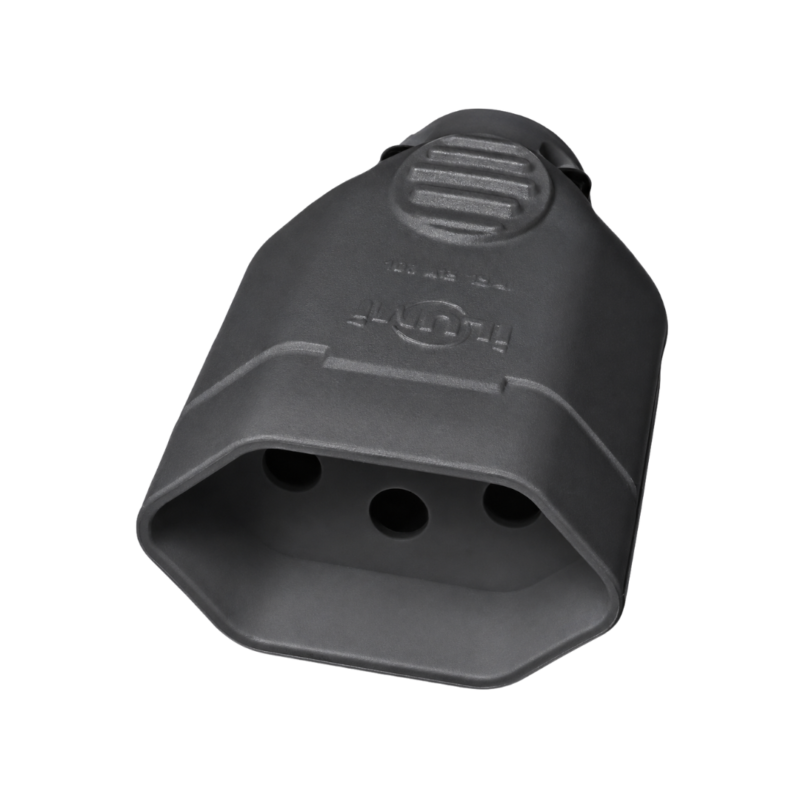 PINO FÊMEA 2 POLOS +TERRA 10A/20A PRETO ILUMI