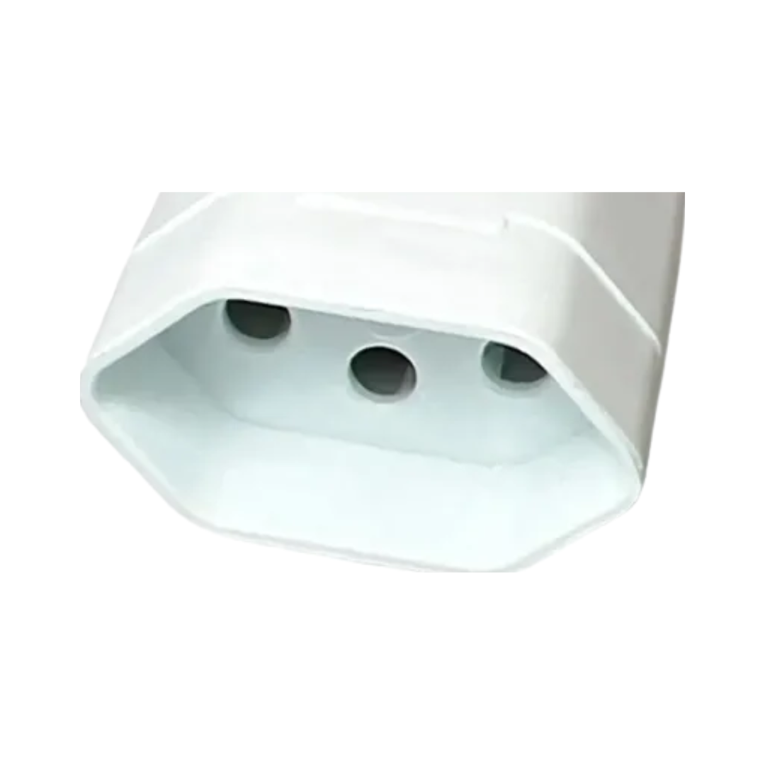 PINO FÊMEA 2 POLOS + TERRA 10A/20A BRANCO ILUMI - Imagem 2