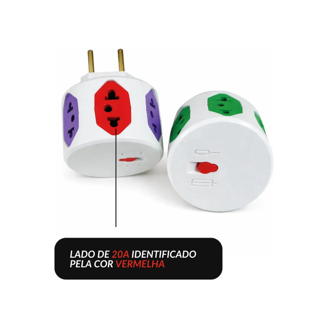 CUBO 5 SAÍDAS COM FUSÍVEL (SENDO 4 SAÍDAS 10A E 1 SAÍDA 20A) - Imagem 3