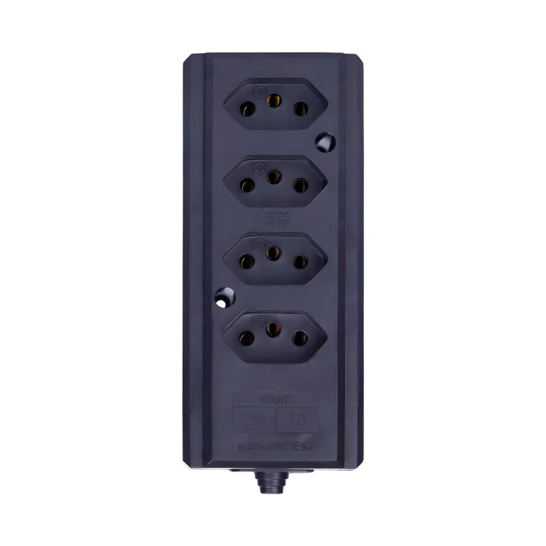TOMADA BARRA QUADRUPLA 2 POLOS +TERRA PRETA INTERNEED 10/20A