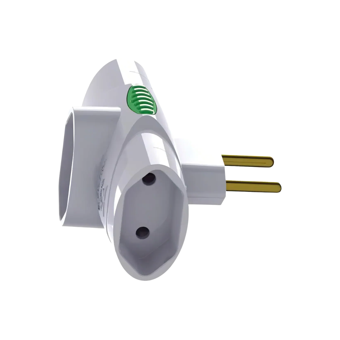 PLUG T 2 SAÍDAS 2 POLOS 10A BRANCO - Imagem 2