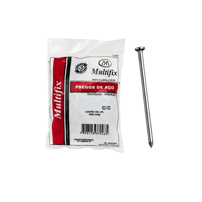 PREGO AÇO COM CABEÇA 17X24 MULTIFIX