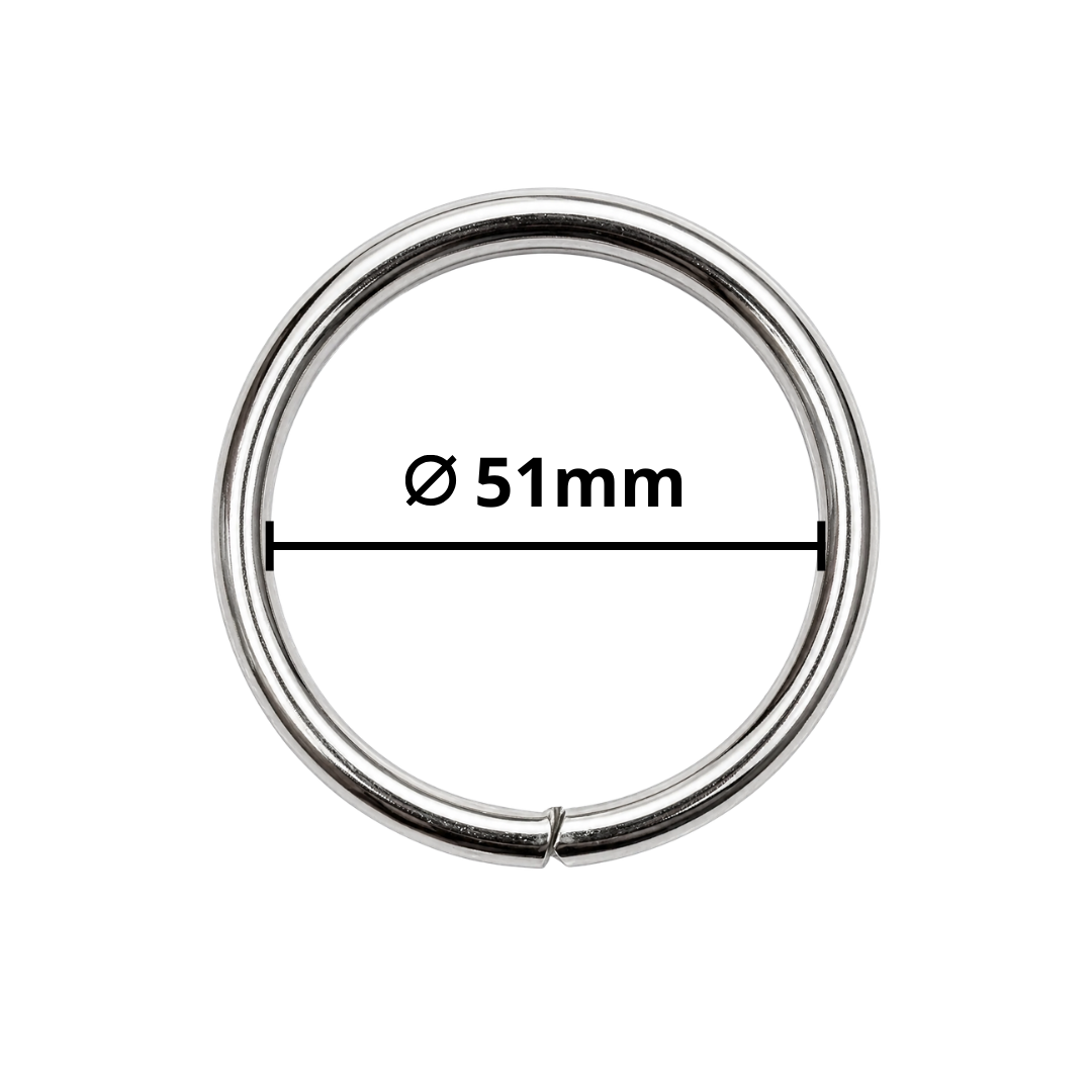 ARGOLA COM SOLDA PARA SELARIA 51MM NIQUELADA SÃO RAPHAEL - Imagem 2