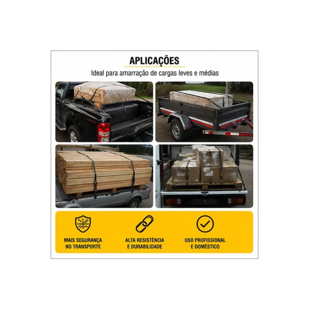 CINTA COM CATRACA PARA AMARRAÇÃO DE CARGA 0,8TF 25MM X 4,6M VONDER - Imagem 3