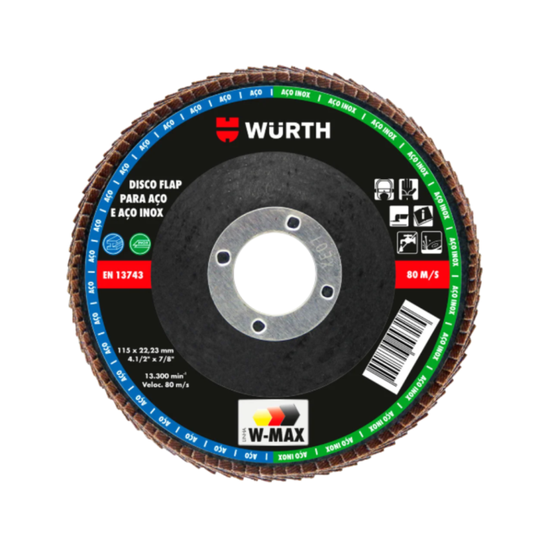 DISCO FLAP 4.1/2 GRÃO 120 WURTH