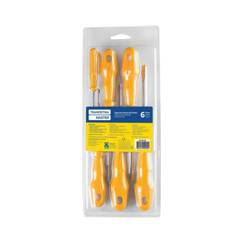 JOGO CHAVE FENDA/PHILIPS COM 06 PEÇAS TRAMONTINA