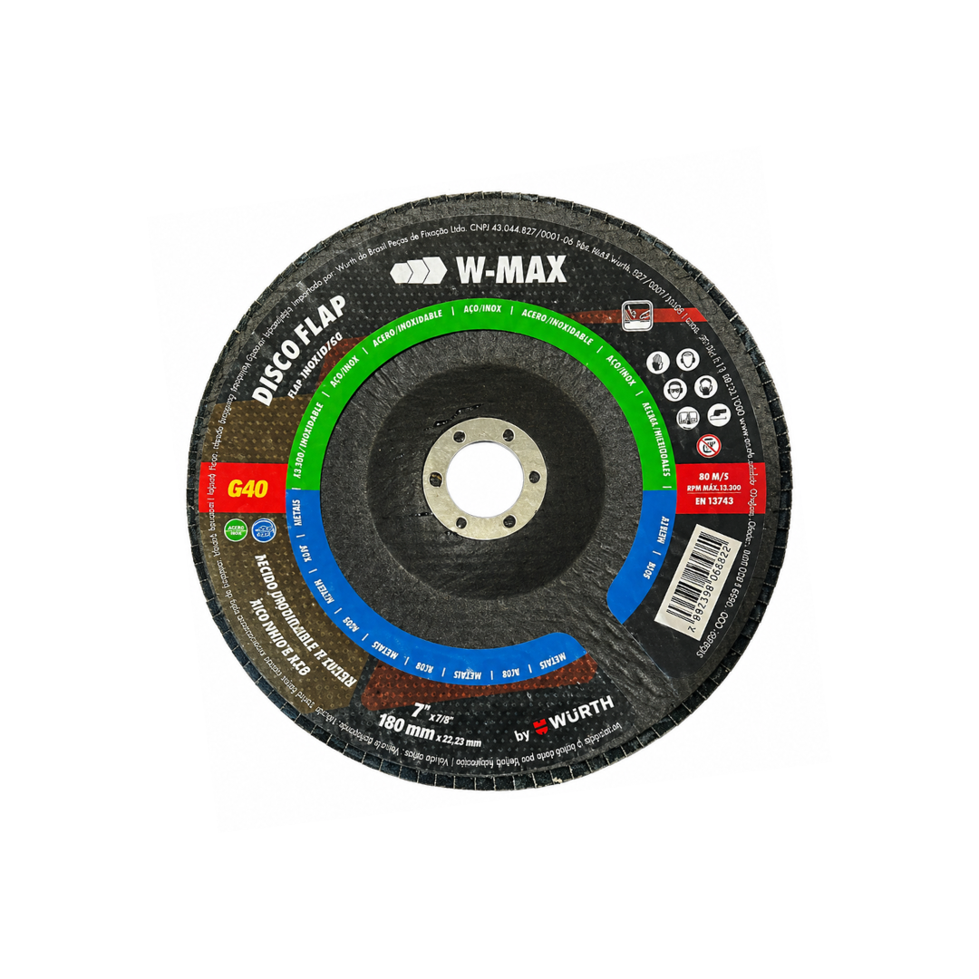 DISCO FLAP 7" GRÃO 40 WURTH